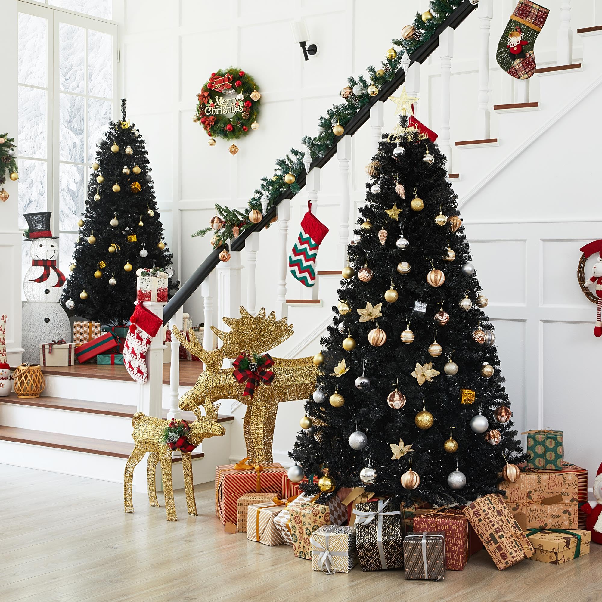 6ft Black Artificial Pine Tree for Christmas - Indoor Christmas Decor - Black Christmas Tree