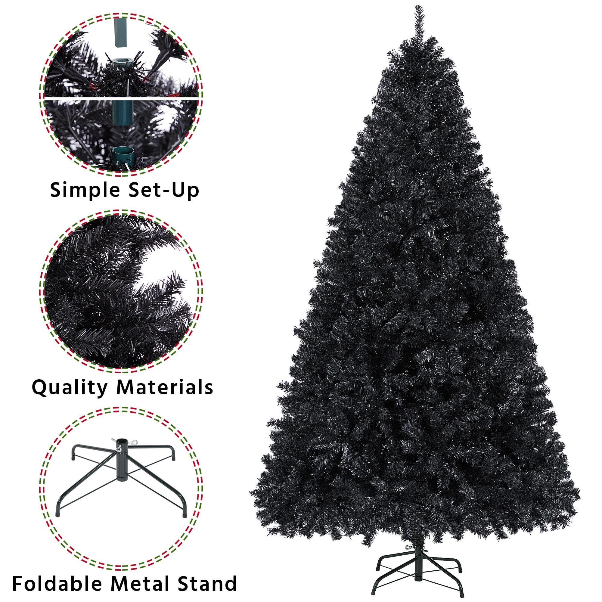 6ft Black Artificial Tree Features