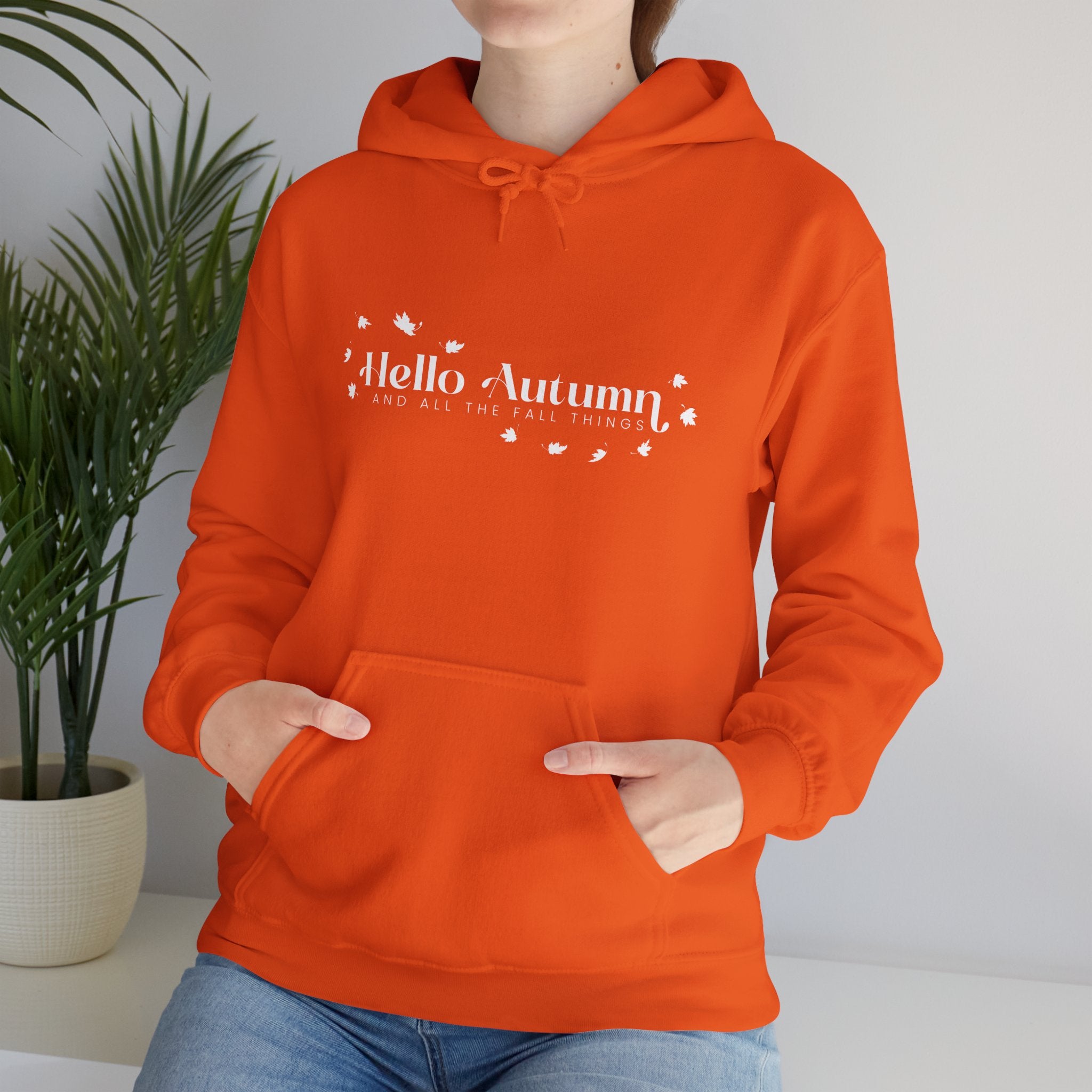 Hello Autumn And All The Fall Things Hoodie Orange