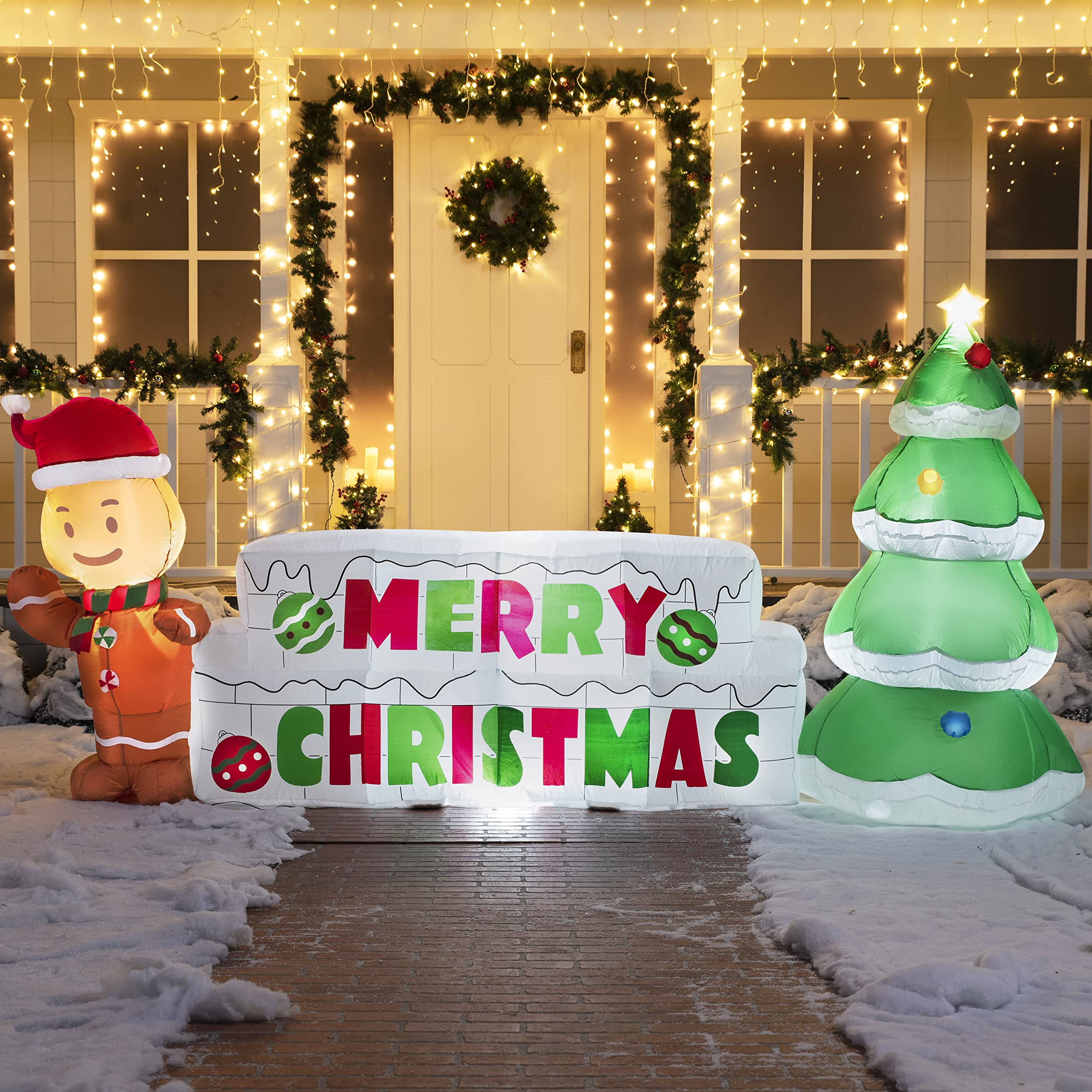 Merry Christmas inflatable with LED lights