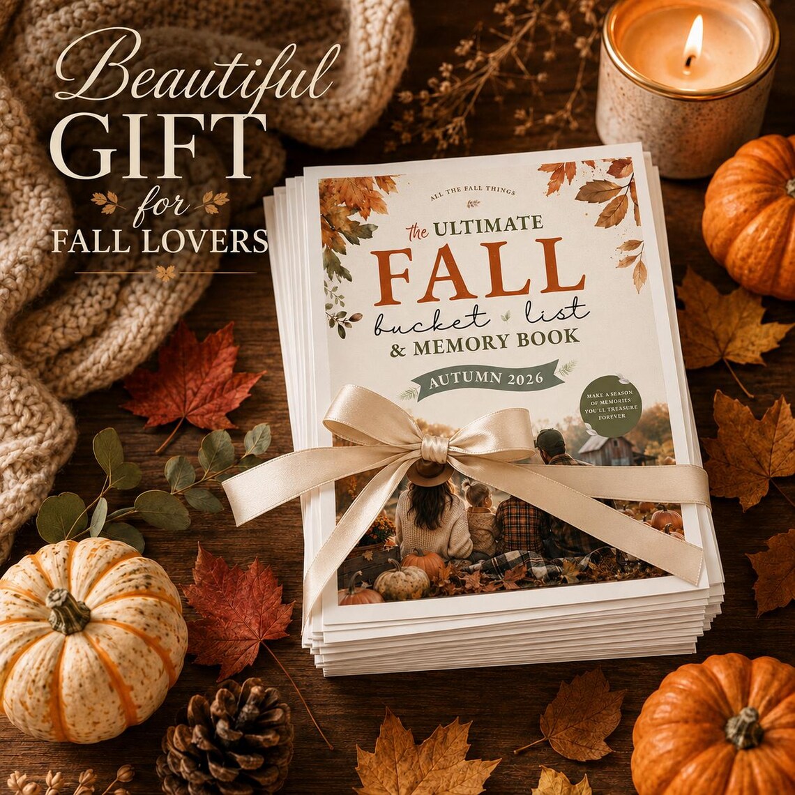 (DIGITAL BUNDLE) The Ultimate Fall Bucket List & Memory Book 2026 – Printable PDF + Canva Template